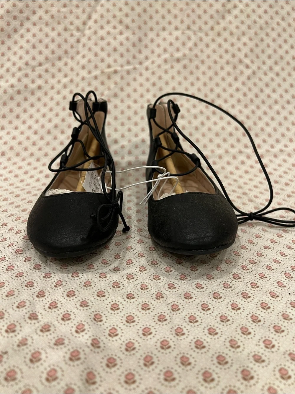 The Children's Place Black Lace-Up Ballet Flats